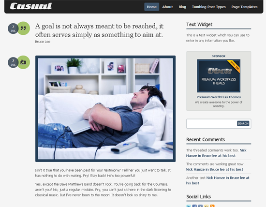 Casual Tumblog WordPress Theme