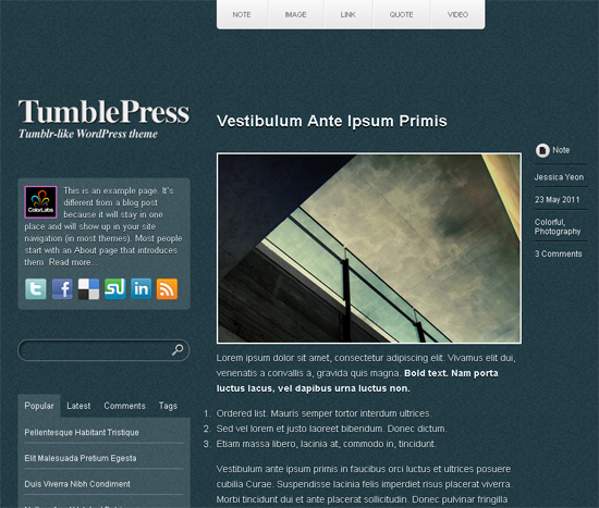 TumblePress WordPress Theme