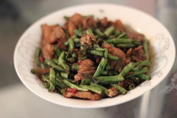 长豆角炒肉