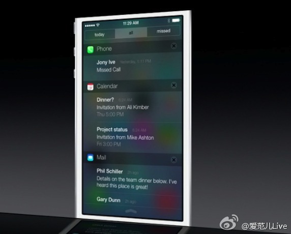 WWDC 2013 iOS 7 通知中心