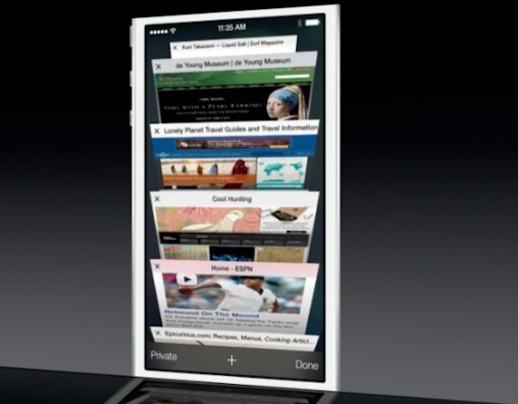 WWDC 2013 iOS 7 Safari