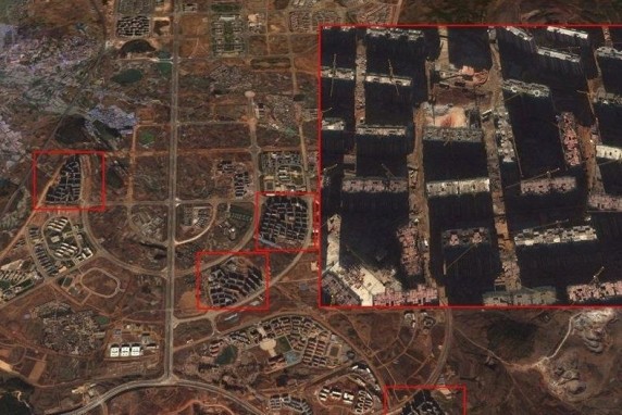 中国“鬼城”卫星图片