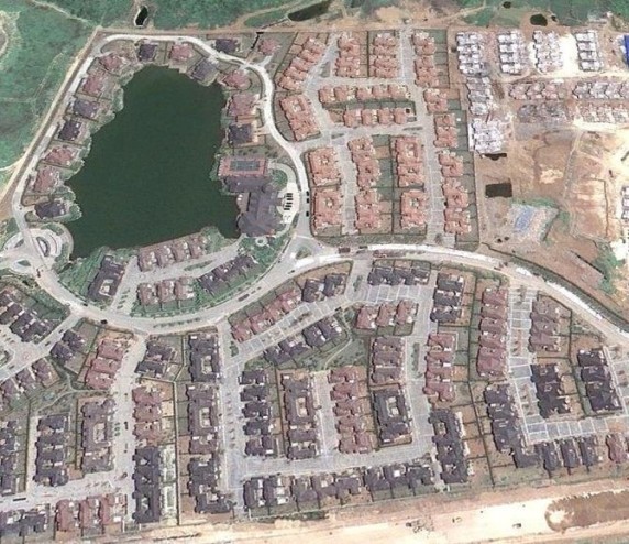 中国“鬼城”卫星图片